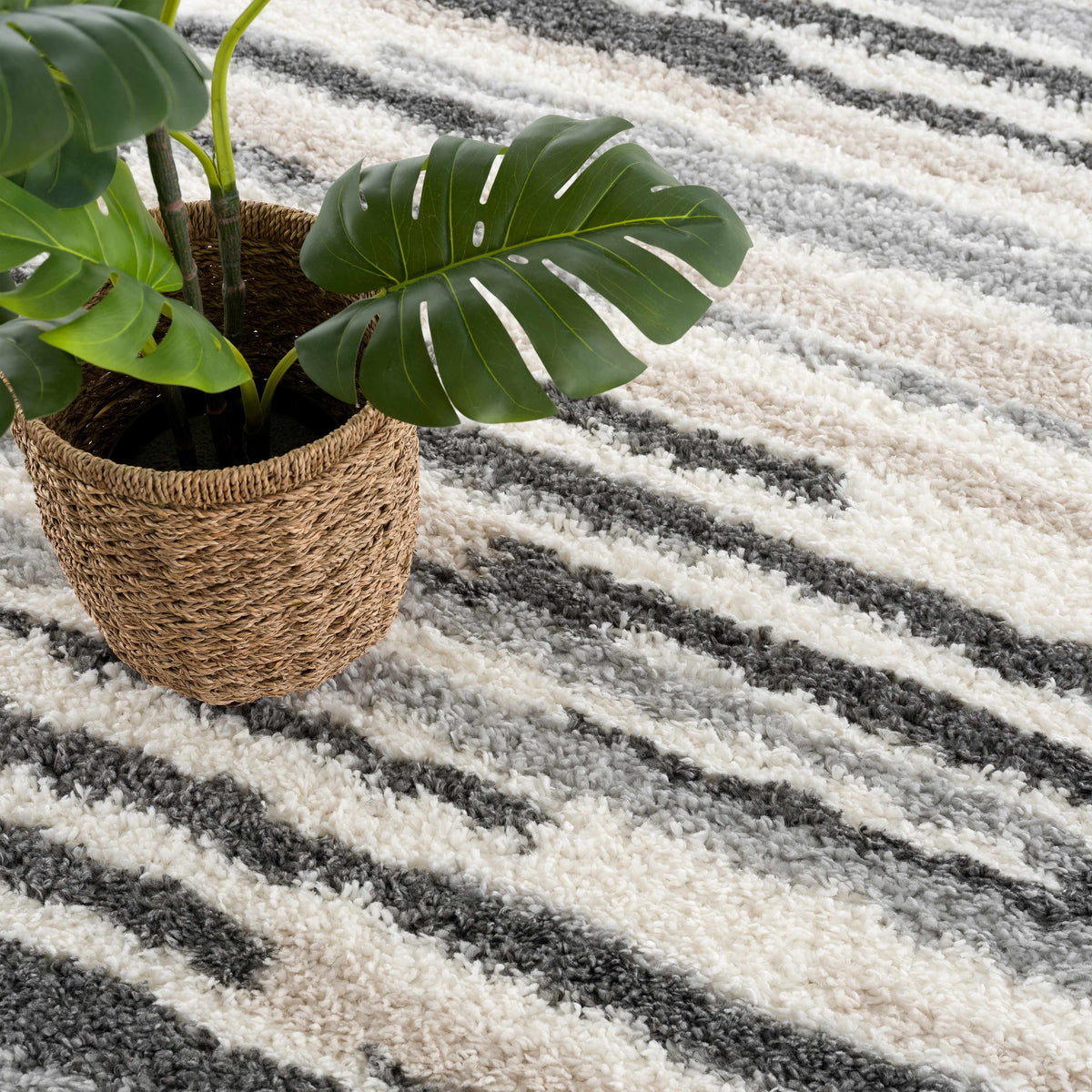 W&F Collection | Zoya Irregular Striped Area Rug