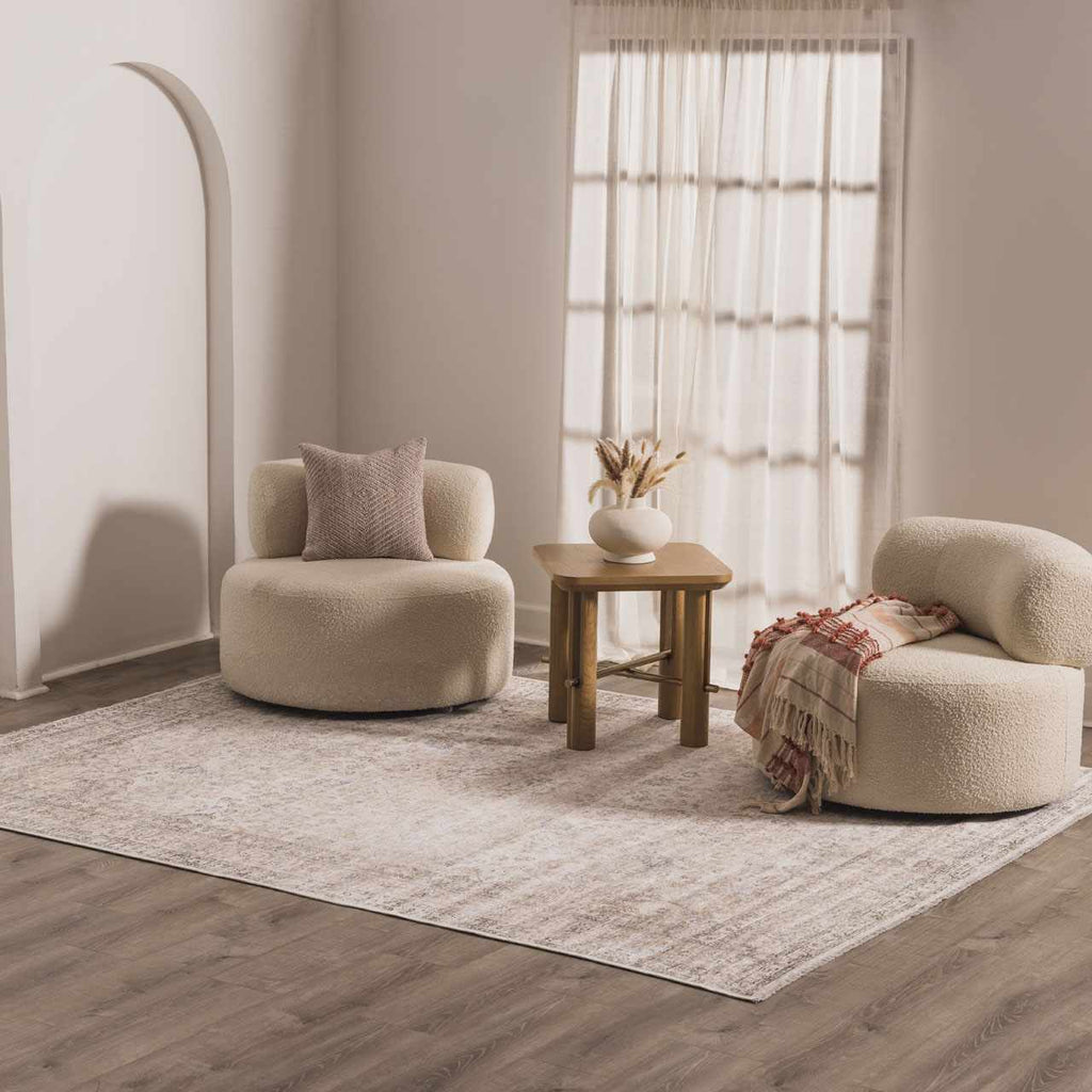 W&F Collection | Cream Holi-2301 Washable Area Rug