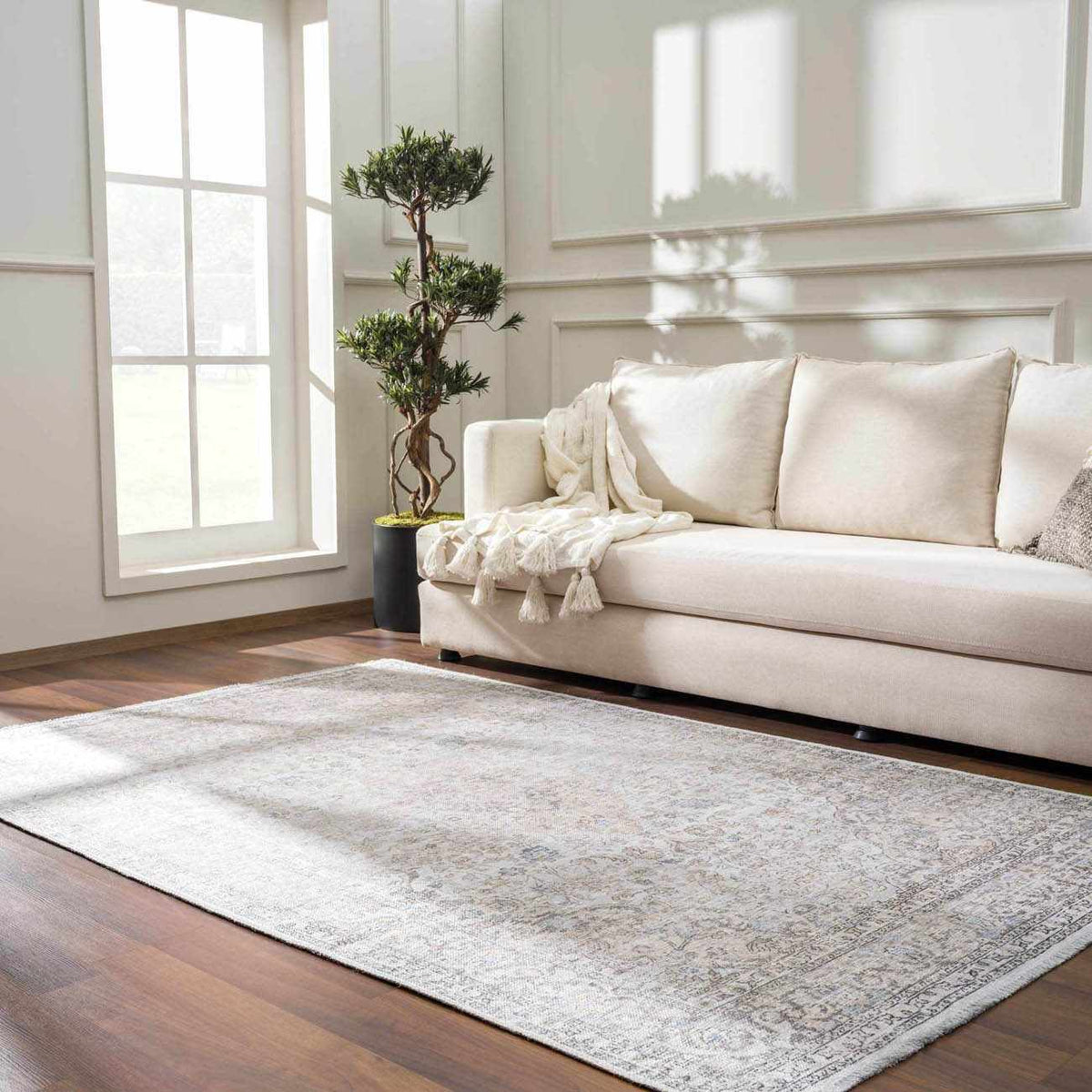 W&F Collection | Cream Holi-2301 Washable Area Rug