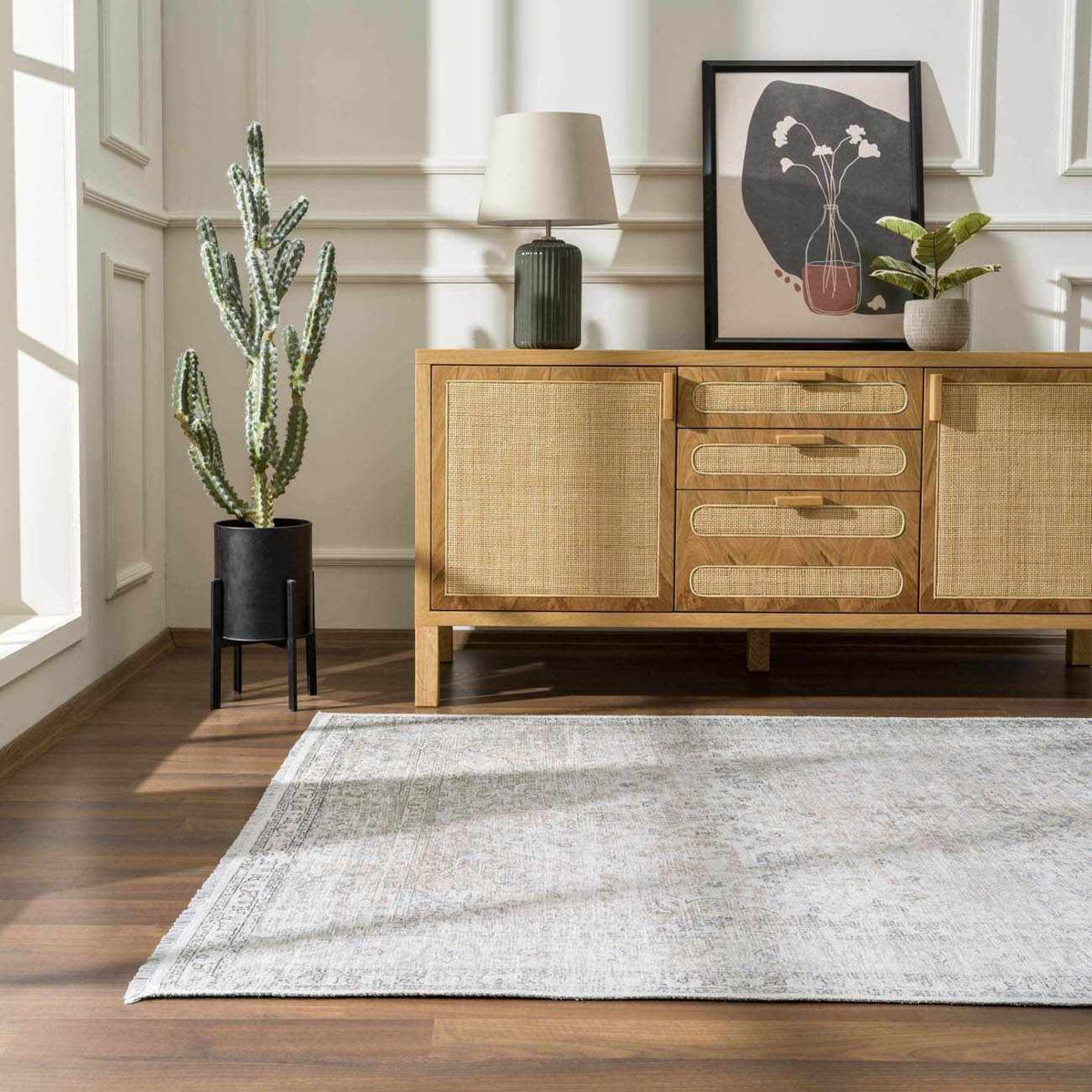 W&F Collection | Cream Holi-2301 Washable Area Rug