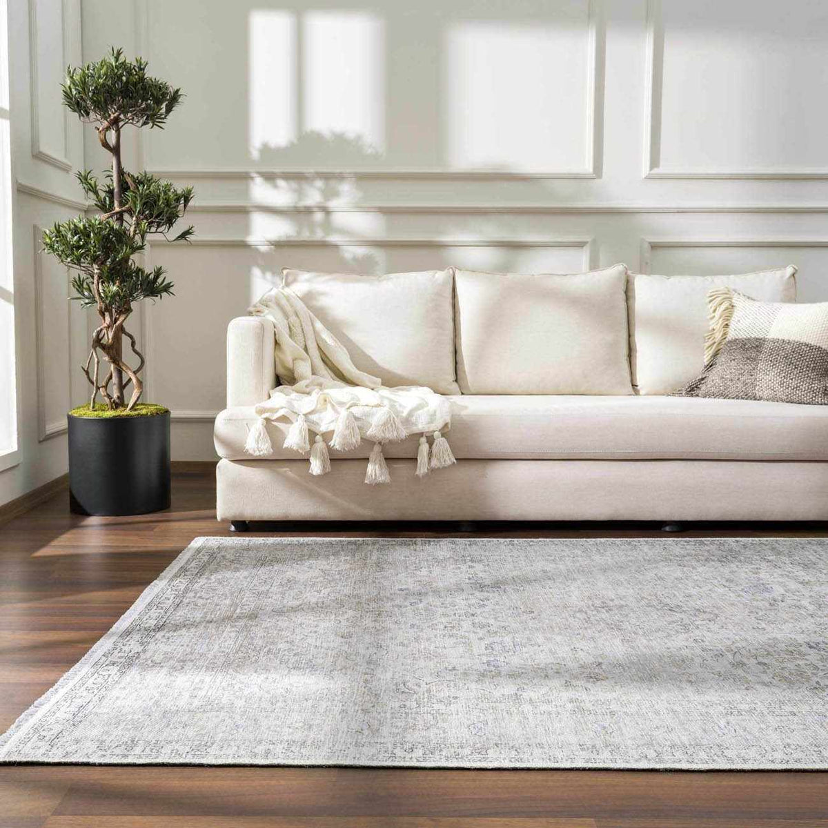 W&F Collection | Cream Holi-2301 Washable Area Rug
