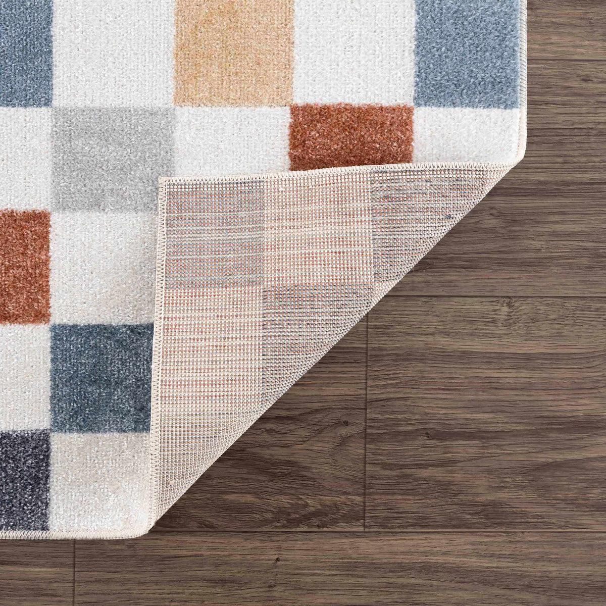 W&F Collection | Alie Colorful Checkered Washable Rug