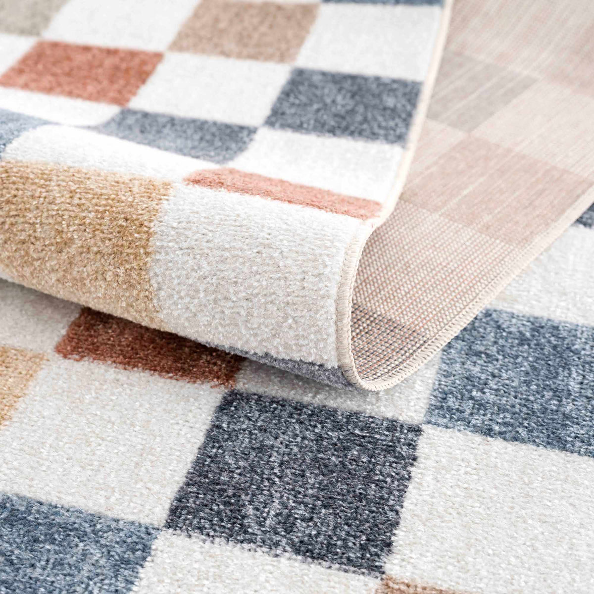 W&F Collection | Alie Colorful Checkered Washable Rug