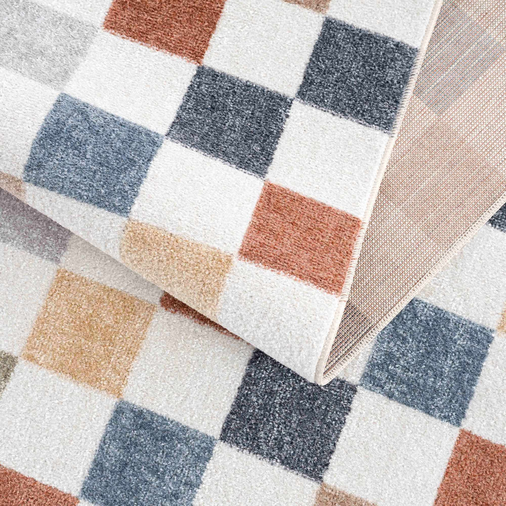 W&F Collection | Alie Colorful Checkered Washable Rug