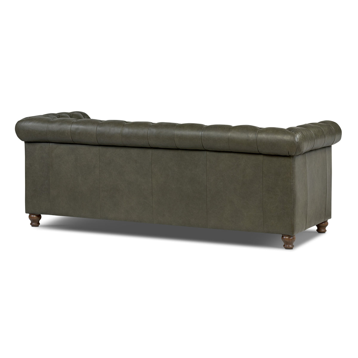 W&F Collection | Lyon 87.4" Leather Sofa (Olivine Green)