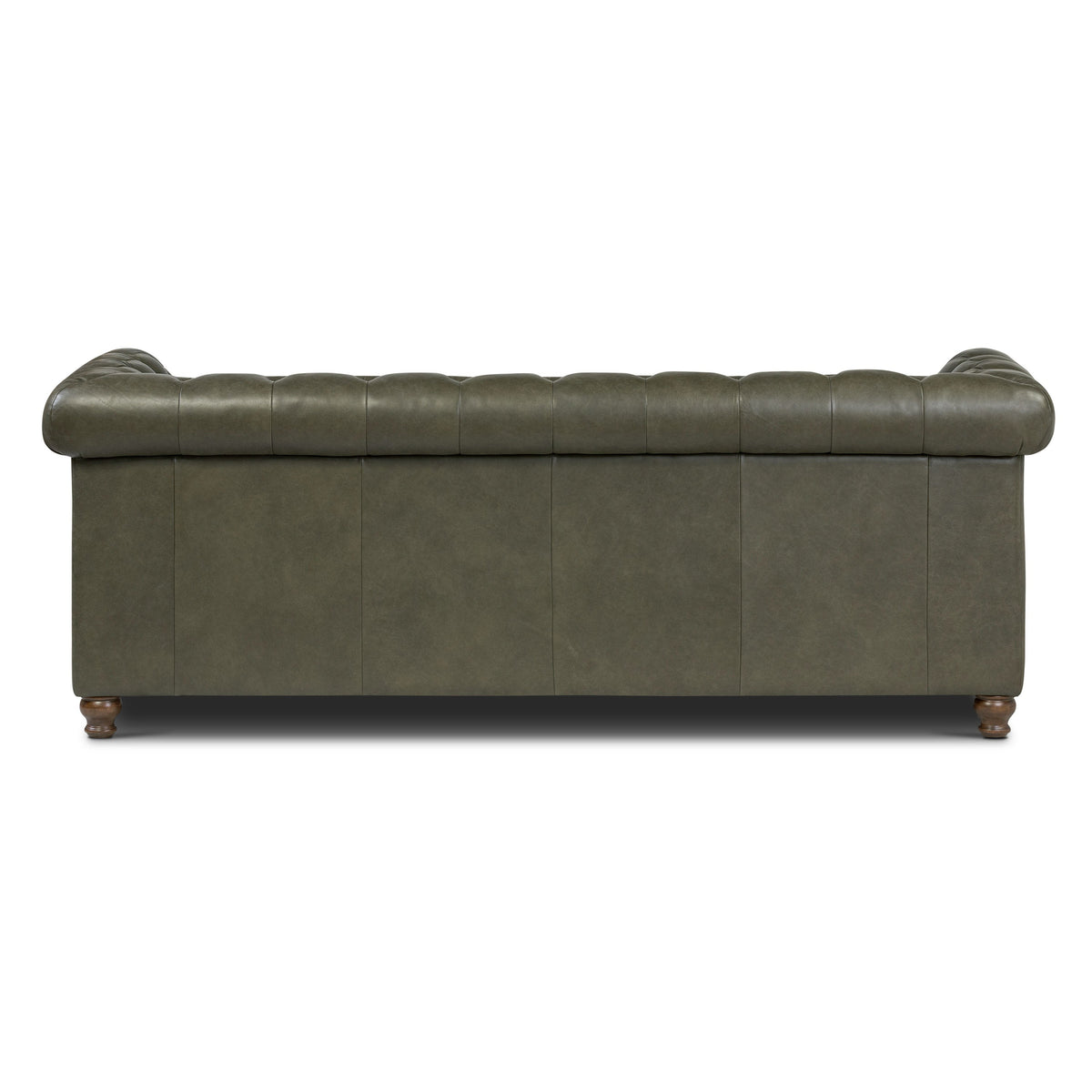 W&F Collection | Lyon 87.4" Leather Sofa (Olivine Green)