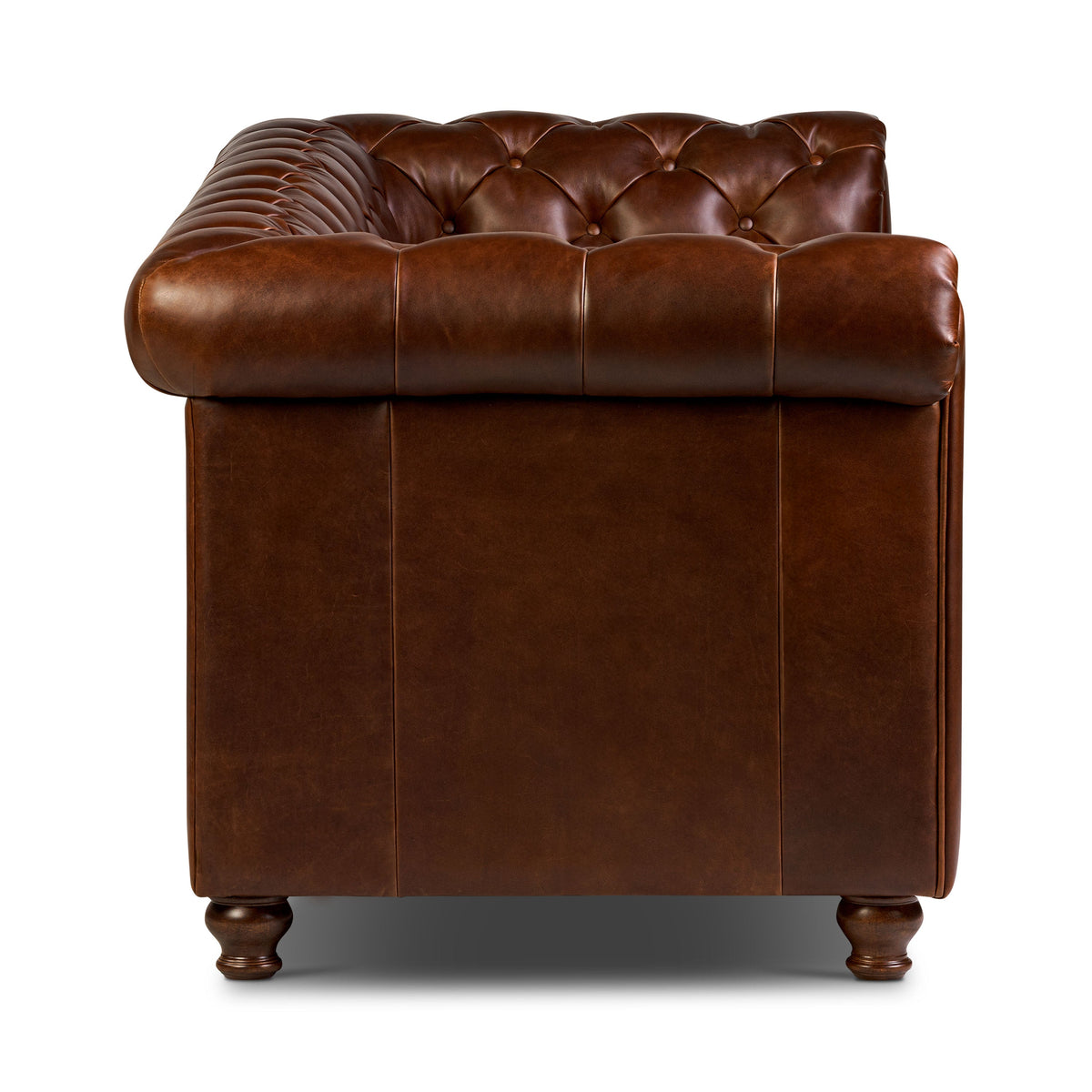 W&F Collection | Lyon 87.4" Leather Sofa (Oscuro Brown)