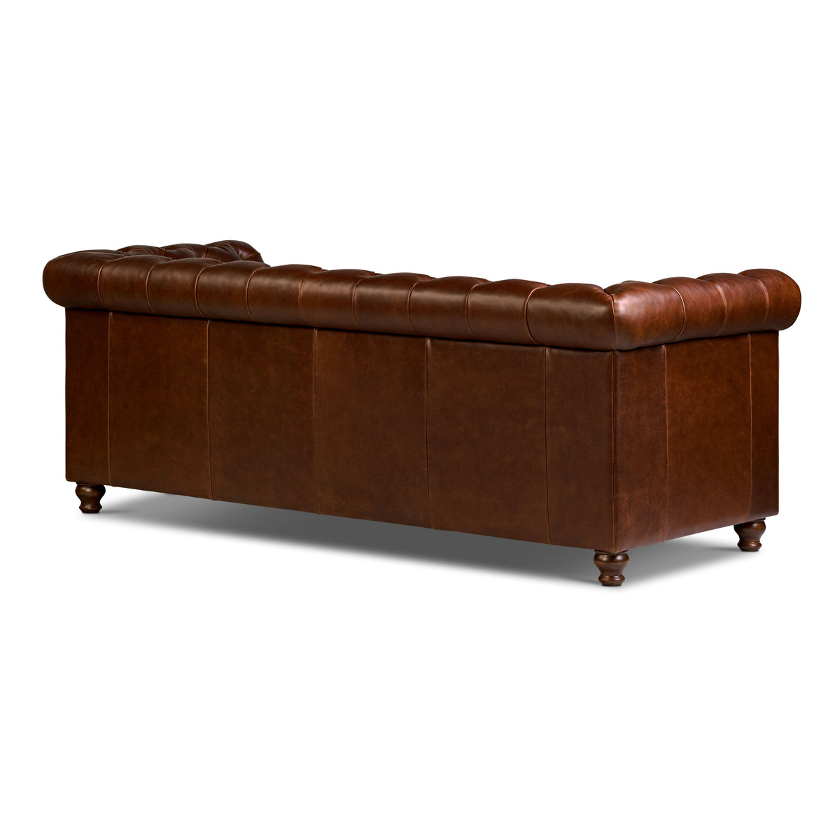 W&F Collection | Lyon 87.4" Leather Sofa (Oscuro Brown)