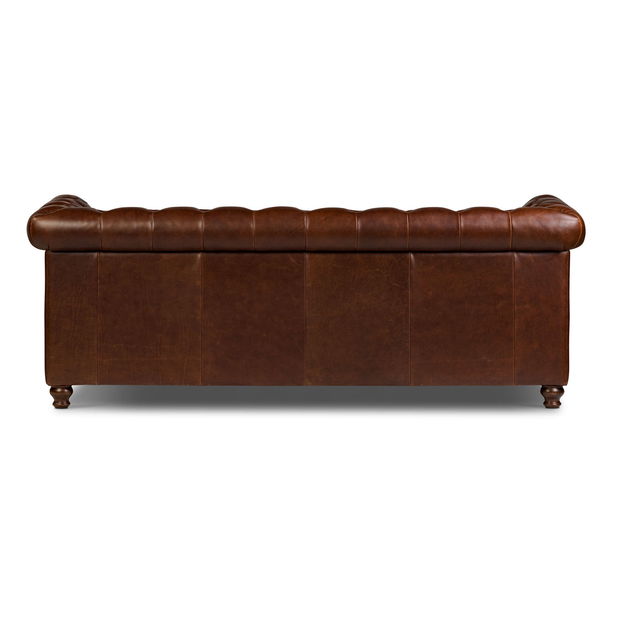 W&F Collection | Lyon 87.4" Leather Sofa (Oscuro Brown)