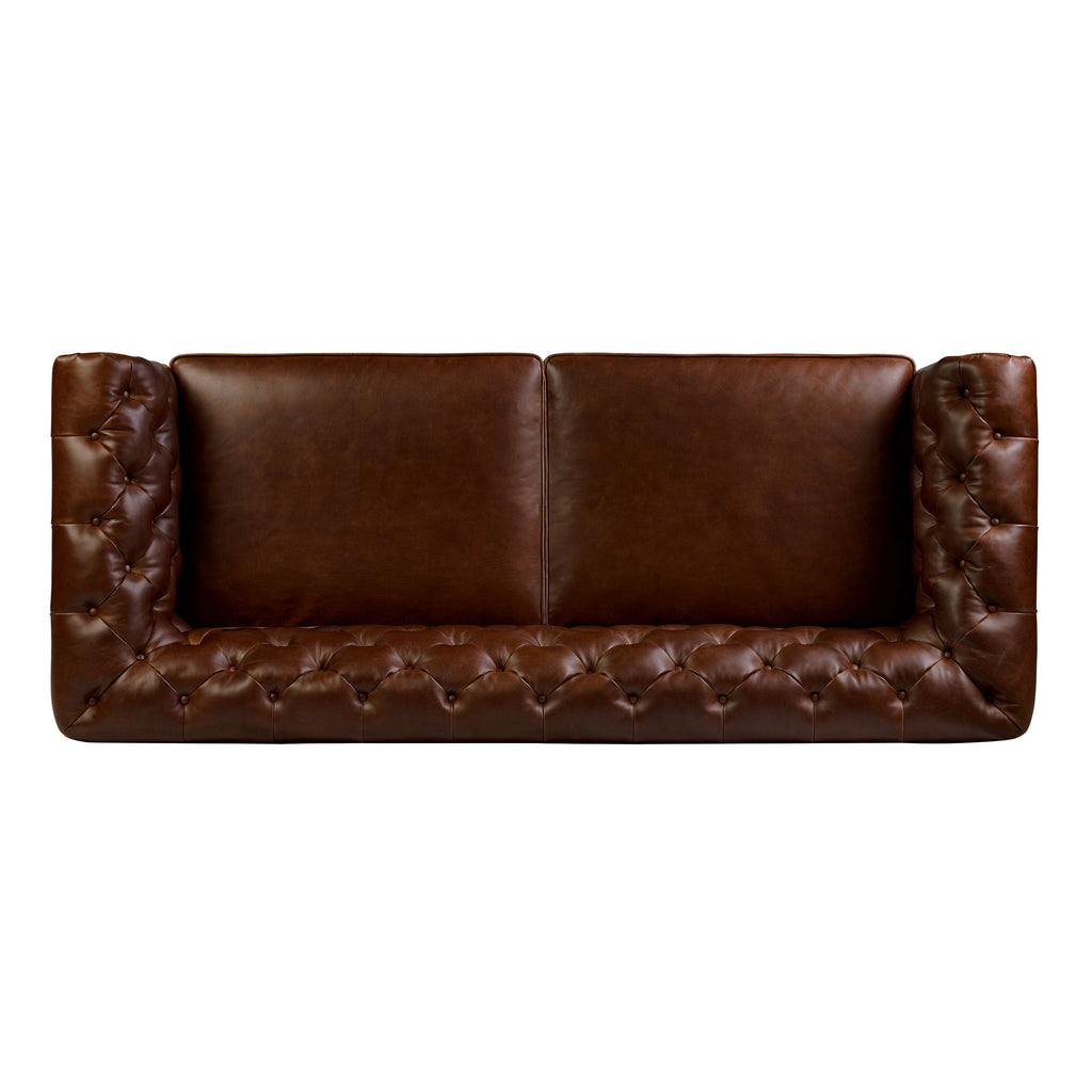 W&F Collection | Lyon 87.4" Leather Sofa (Oscuro Brown)