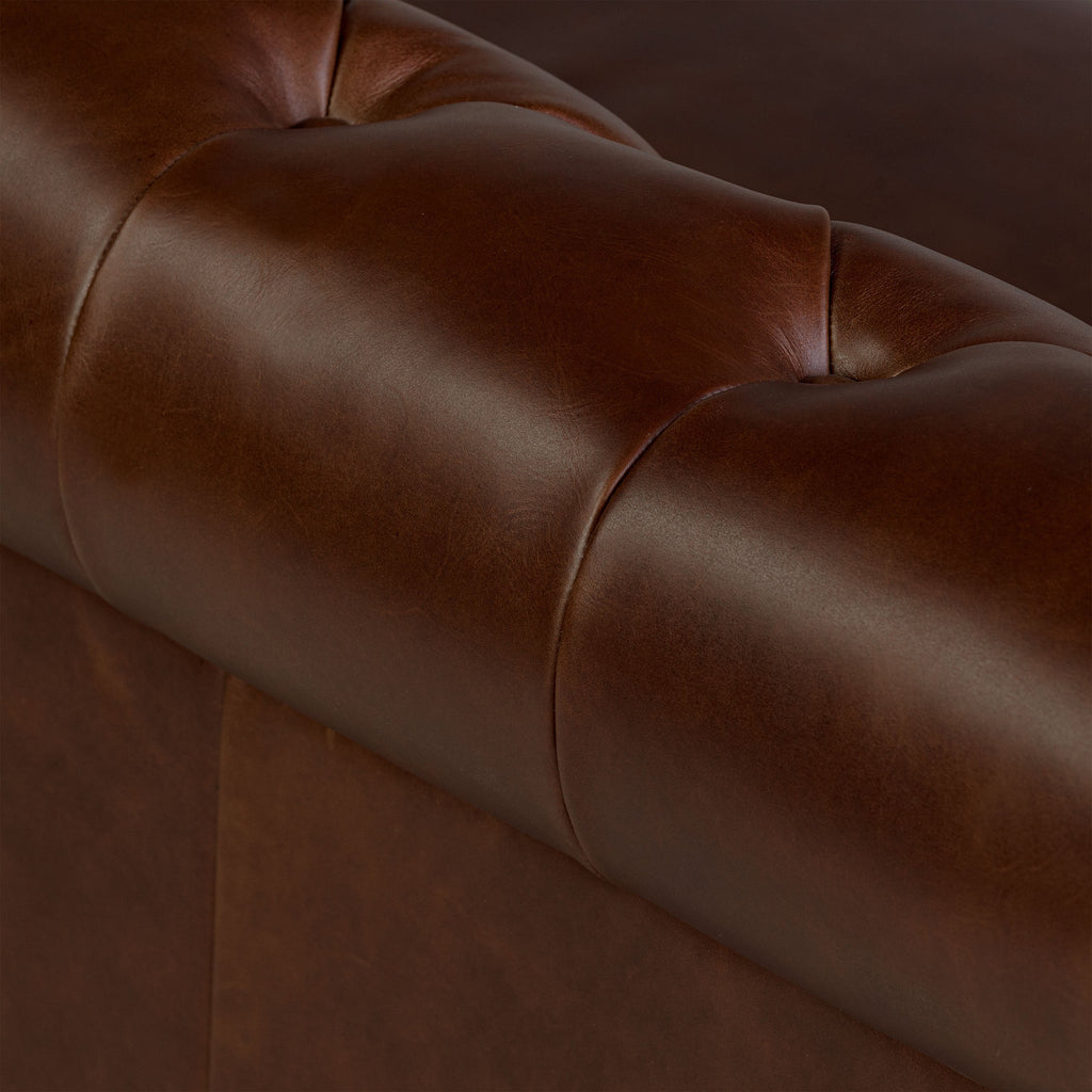 W&F Collection | Lyon 87.4" Leather Sofa (Oscuro Brown)
