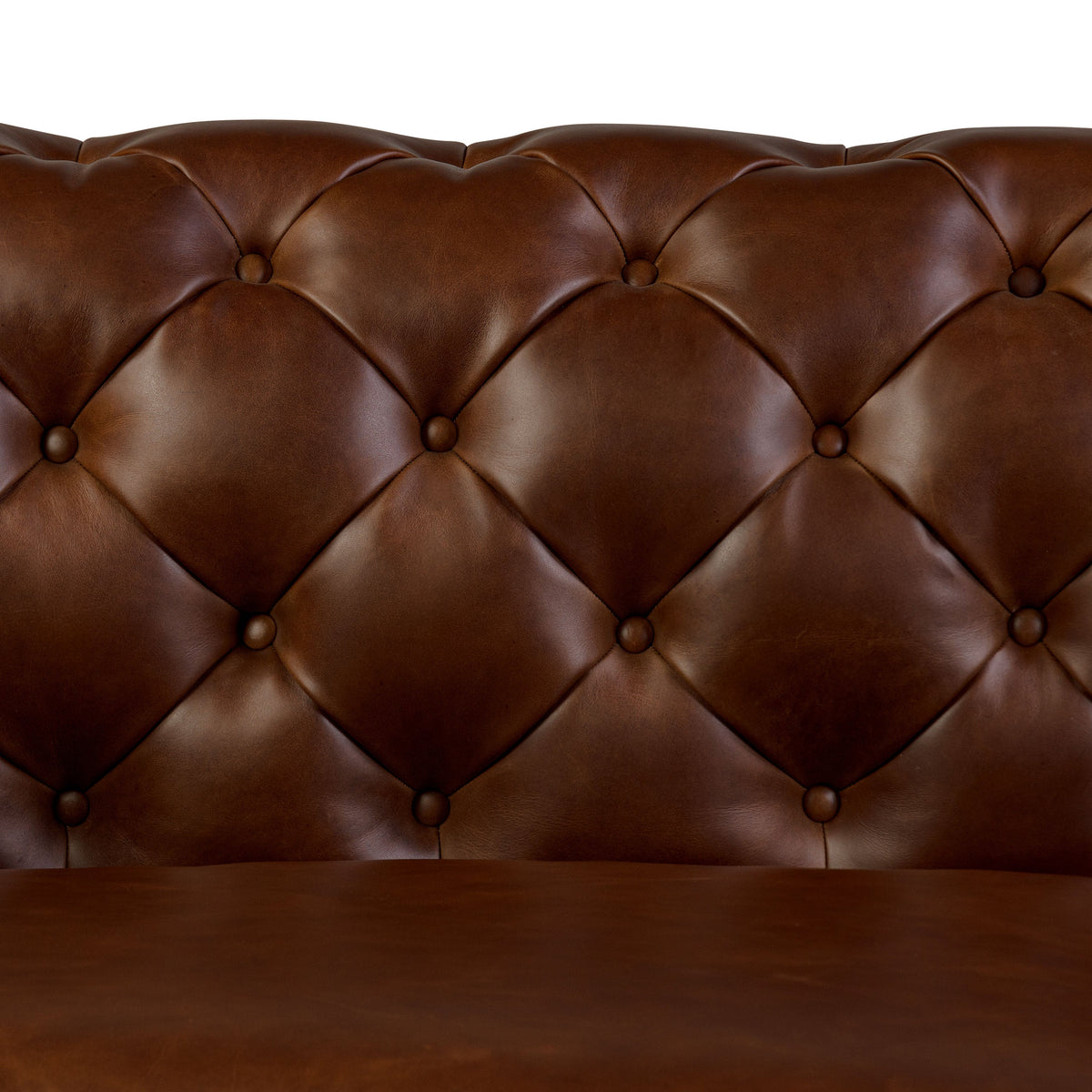 W&F Collection | Lyon 87.4" Leather Sofa (Oscuro Brown)