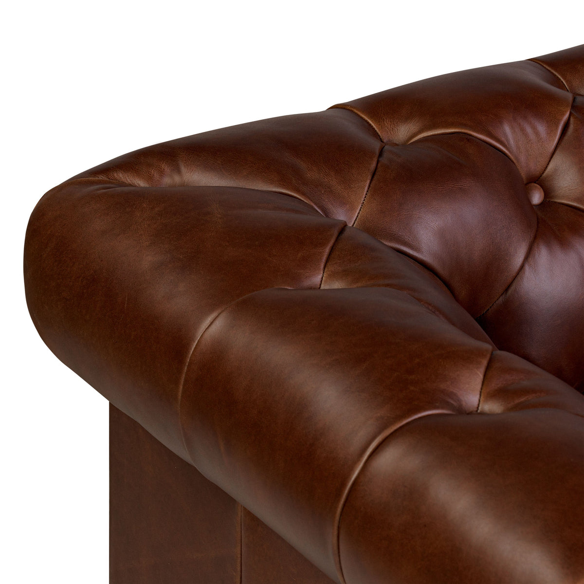 W&F Collection | Lyon 87.4" Leather Sofa (Oscuro Brown)