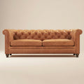 W&F Collection | Lyon 87.4" Leather Sofa (Cognac Tan)