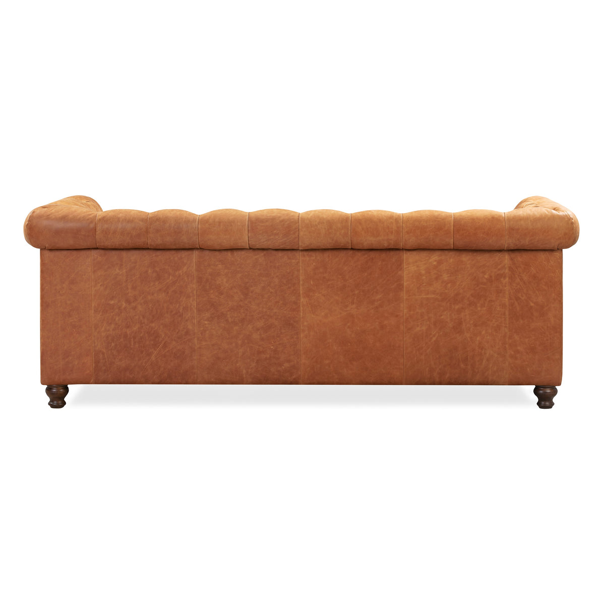 W&F Collection | Lyon 87.4" Leather Sofa (Cognac Tan)