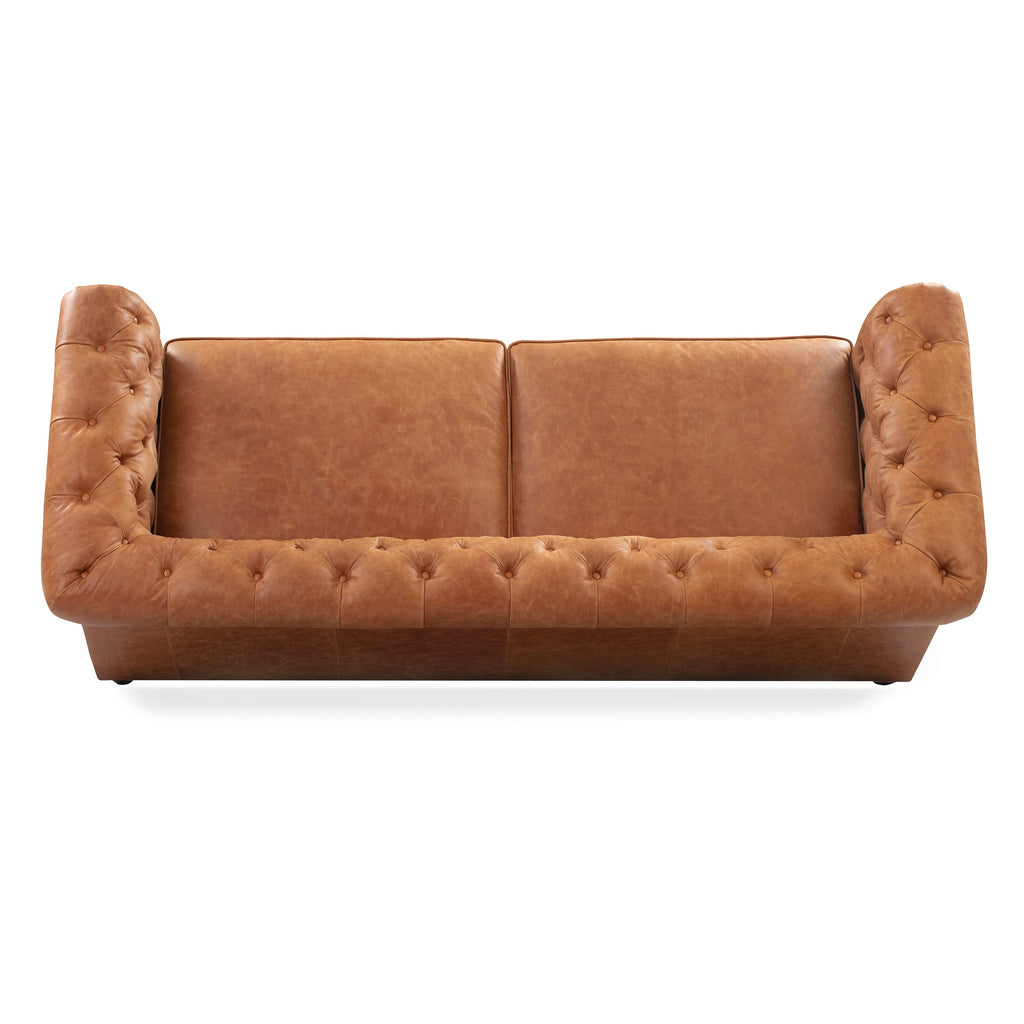 W&F Collection | Lyon 87.4" Leather Sofa (Cognac Tan)