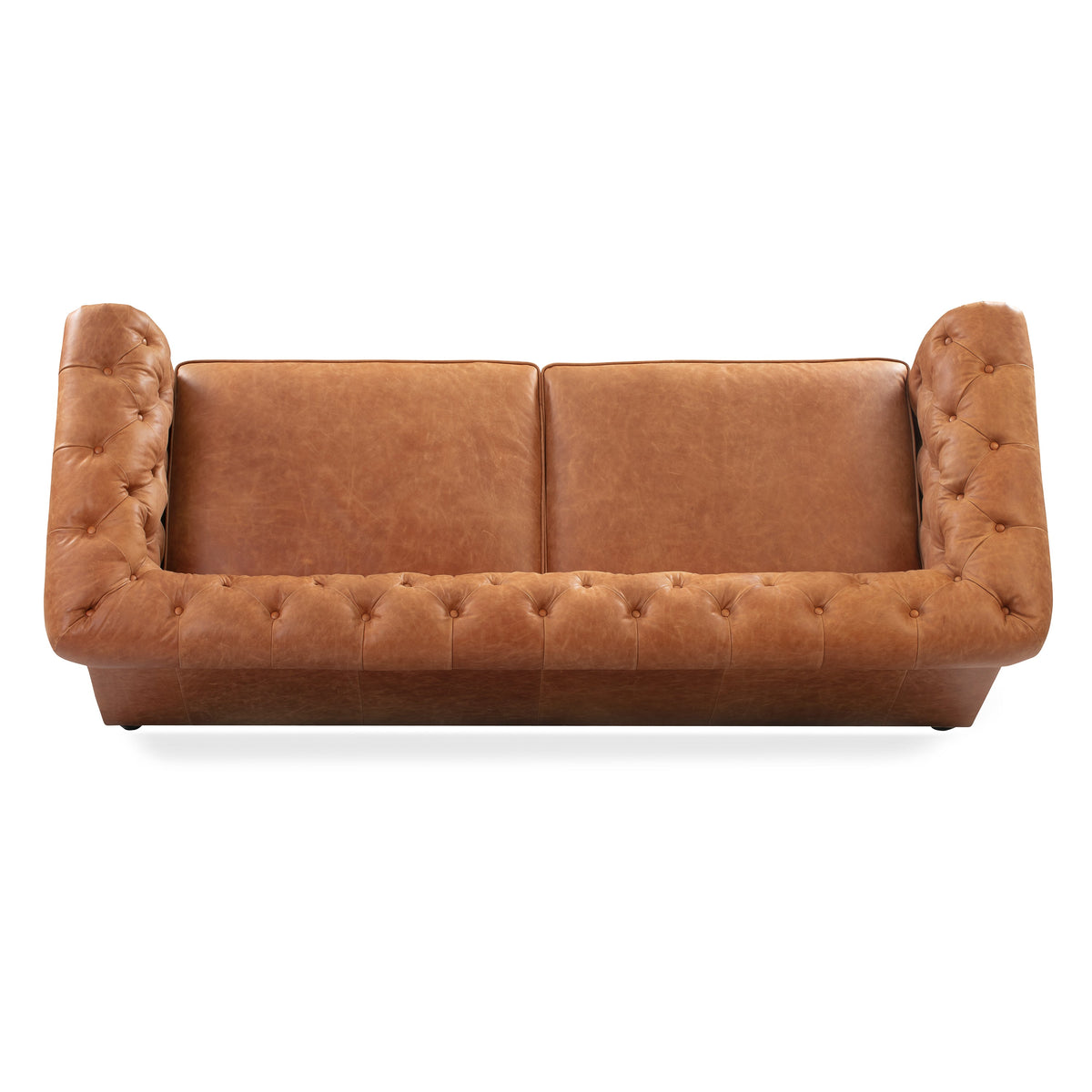 W&F Collection | Lyon 87.4" Leather Sofa (Cognac Tan)