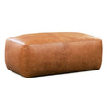 W&F Collection | Denver Leather Ottoman (Cognac Tan)