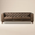 W&F Collection | Essex 89" Leather Sofa (Cocoa Brown)
