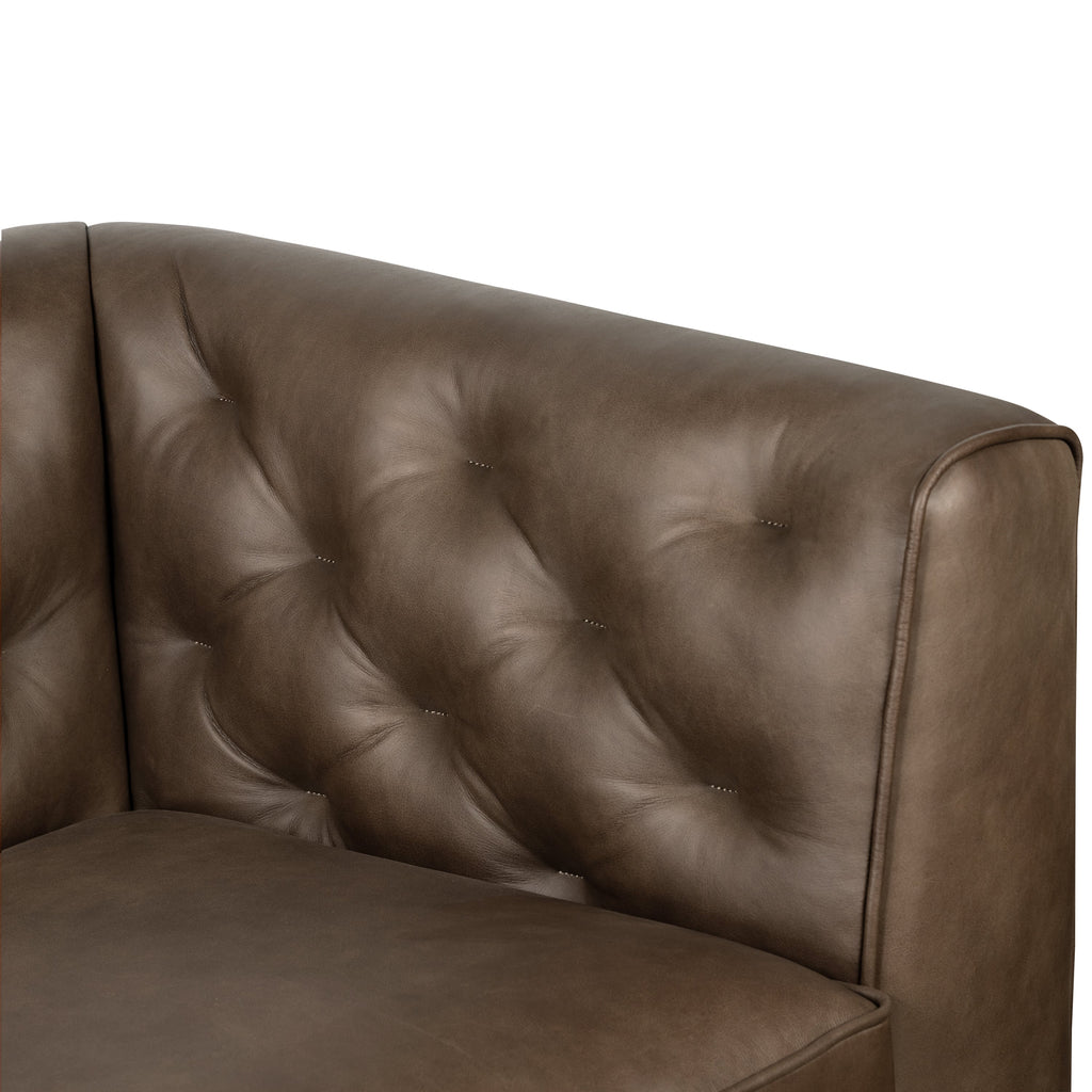 W&F Collection | Essex 89" Leather Sofa (Cocoa Brown)