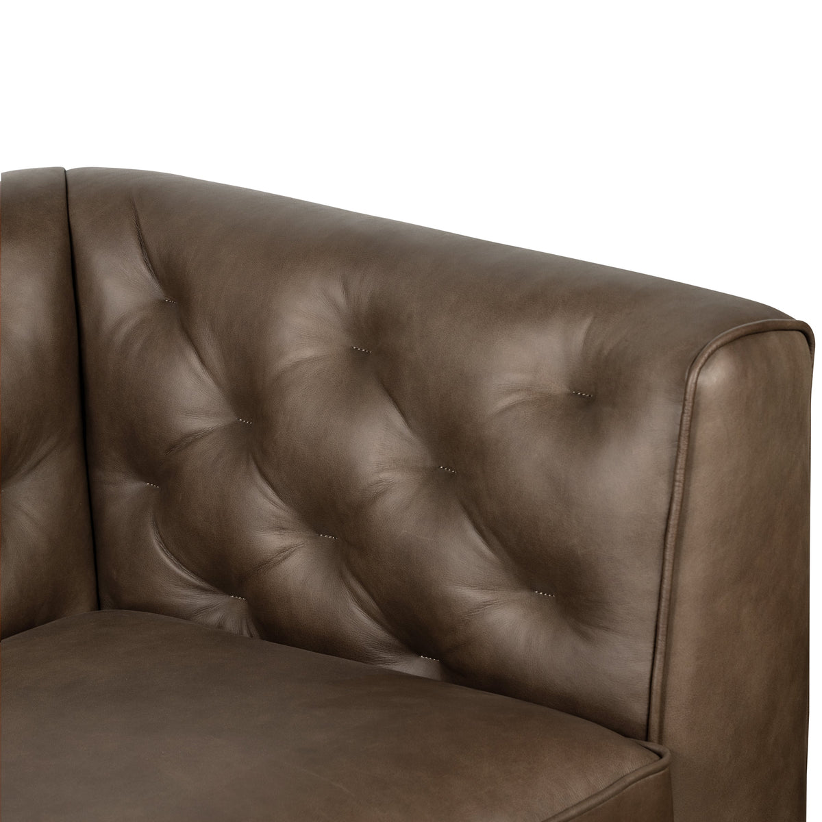 W&F Collection | Essex 89" Leather Sofa (Cocoa Brown)