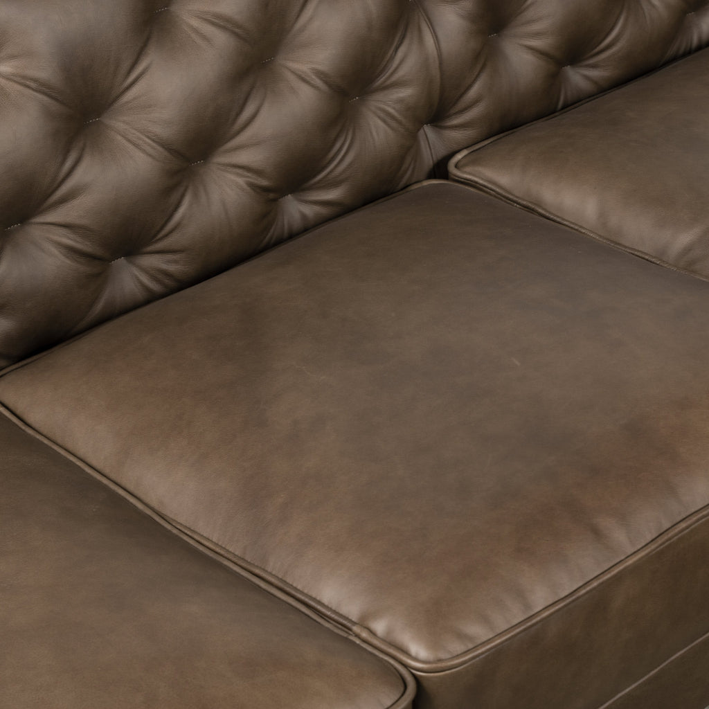 W&F Collection | Essex 89" Leather Sofa (Cocoa Brown)
