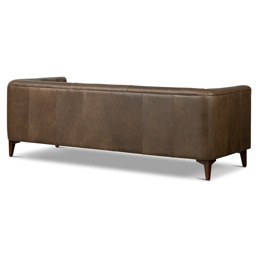 W&F Collection | Essex 89" Leather Sofa (Cocoa Brown)