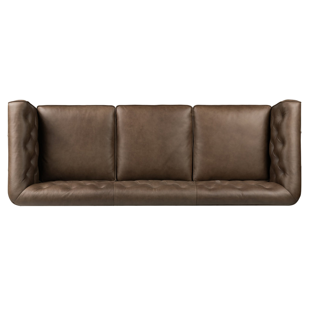 W&F Collection | Essex 89" Leather Sofa (Cocoa Brown)
