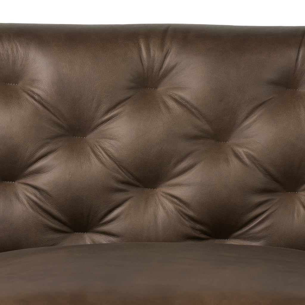 W&F Collection | Essex 89" Leather Sofa (Cocoa Brown)