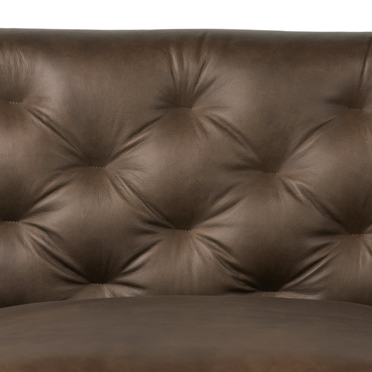 W&F Collection | Essex 89" Leather Sofa (Cocoa Brown)