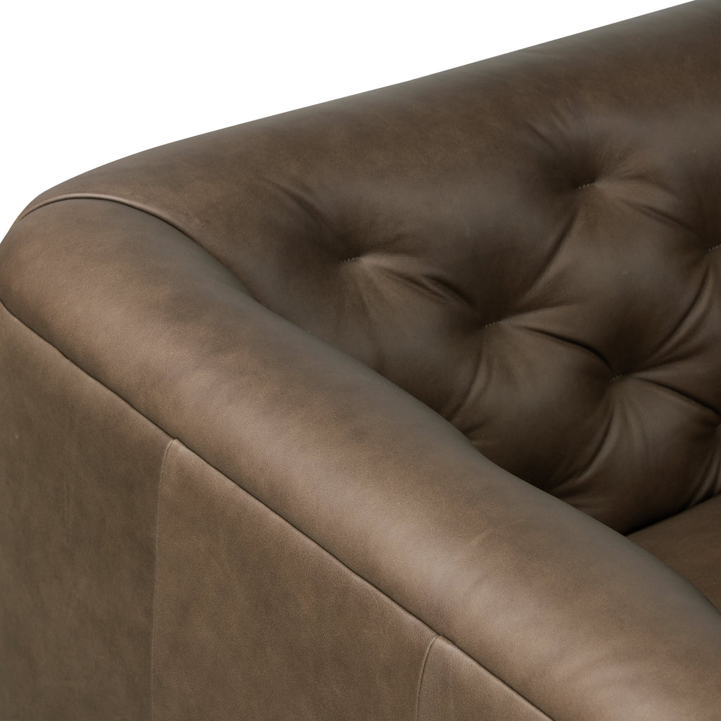 W&F Collection | Essex 89" Leather Sofa (Cocoa Brown)