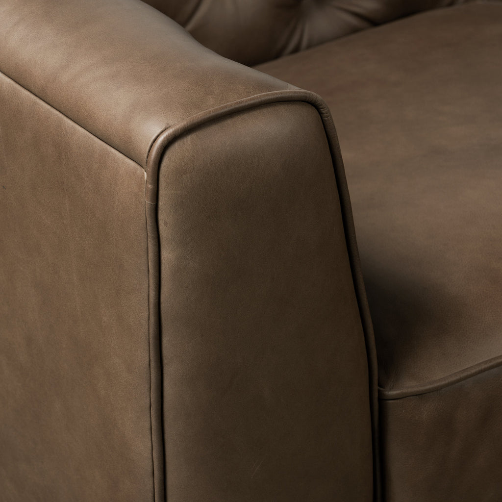 W&F Collection | Essex 89" Leather Sofa (Cocoa Brown)