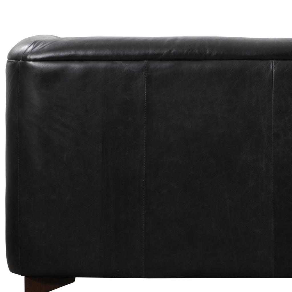 W&F Collection | Essex 89" Leather Sofa (Onyx Black)