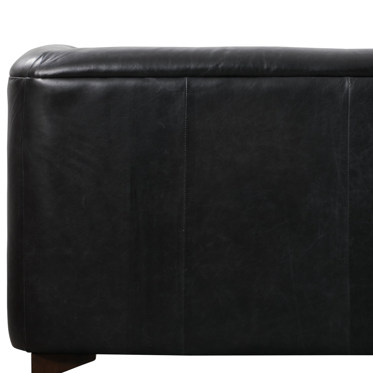W&F Collection | Essex 89" Leather Sofa (Onyx Black)