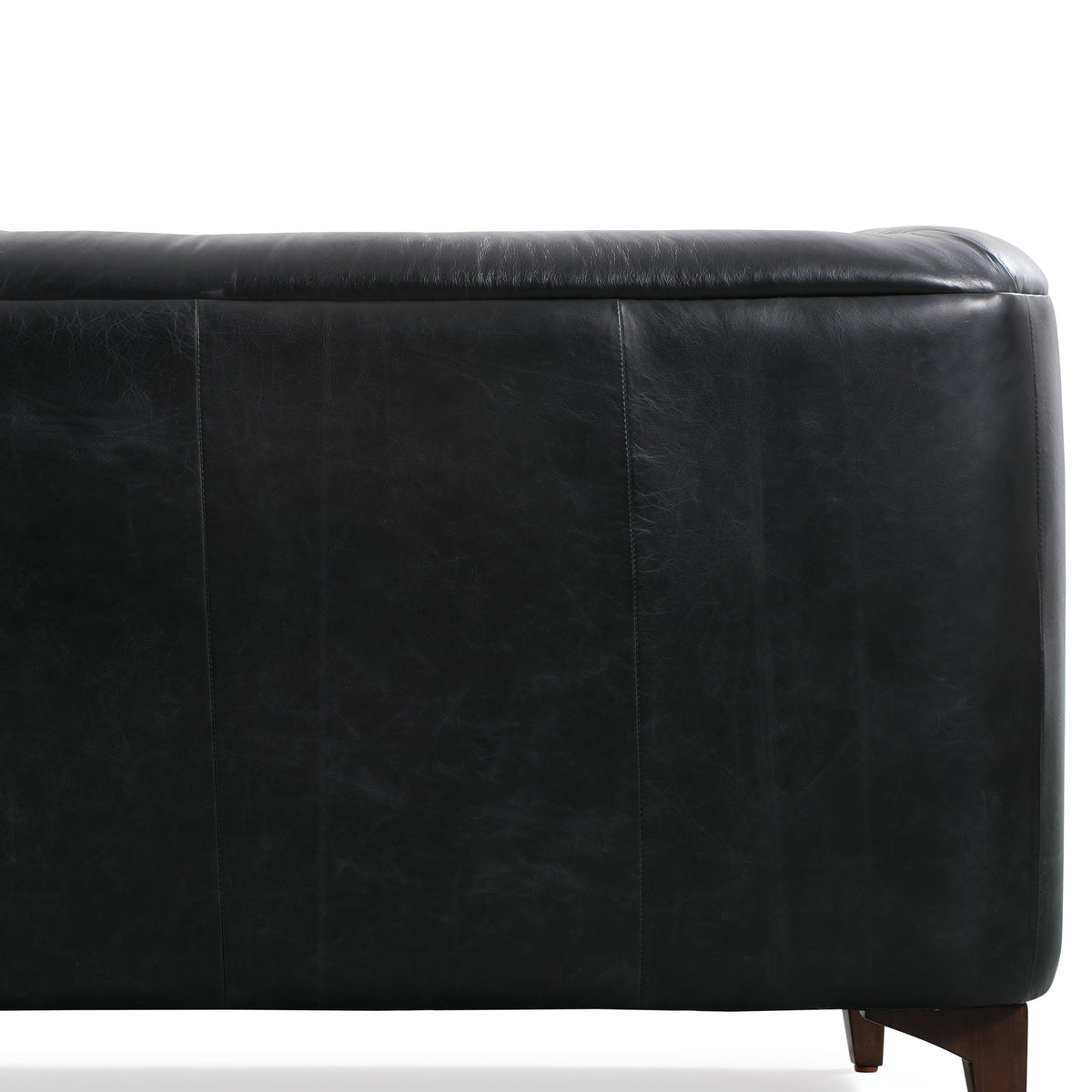 W&F Collection | Essex 89" Leather Sofa (Onyx Black)