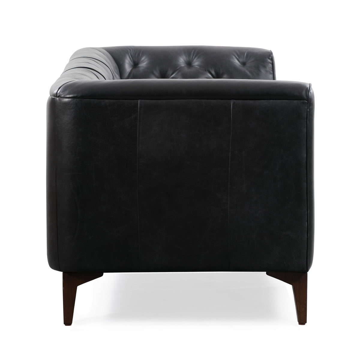 W&F Collection | Essex 89" Leather Sofa (Onyx Black)