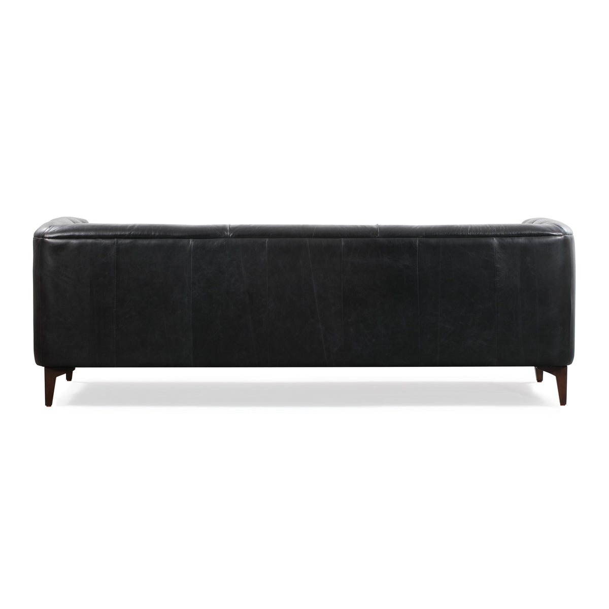 W&F Collection | Essex 89" Leather Sofa (Onyx Black)