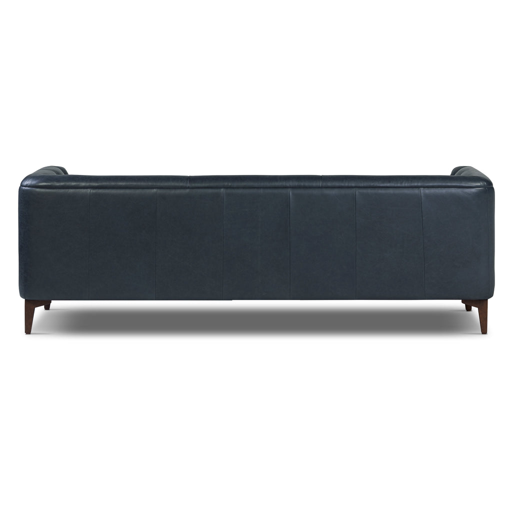 W&F Collection | Essex 89" Leather Sofa (Deepsky Blue)