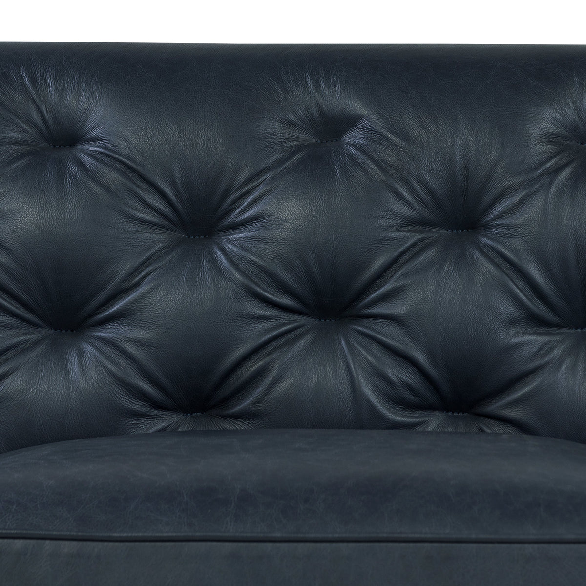 W&F Collection | Essex 89" Leather Sofa (Deepsky Blue)