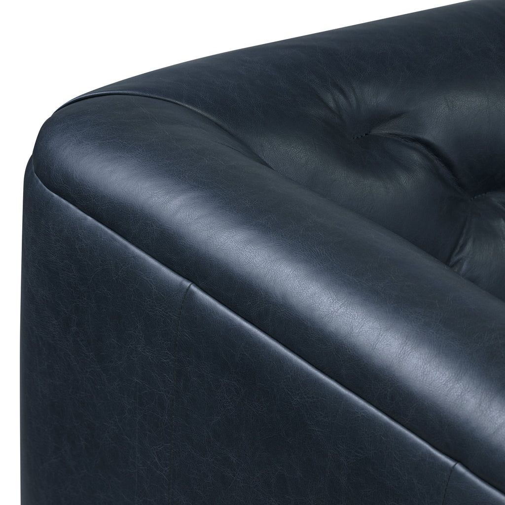 W&F Collection | Essex 89" Leather Sofa (Deepsky Blue)