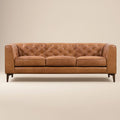 W&F Collection | Essex 89" Leather Sofa (Cognac Tan)