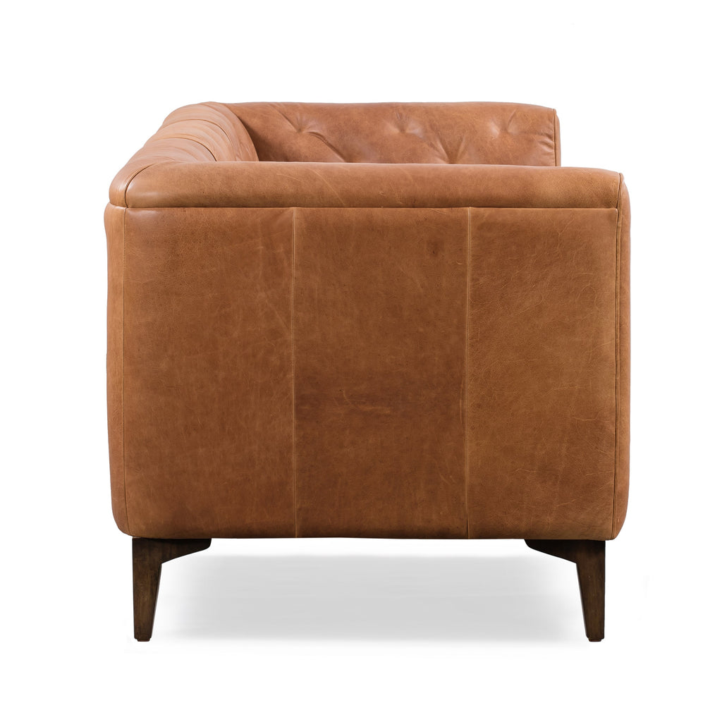 W&F Collection | Essex 89" Leather Sofa (Cognac Tan)