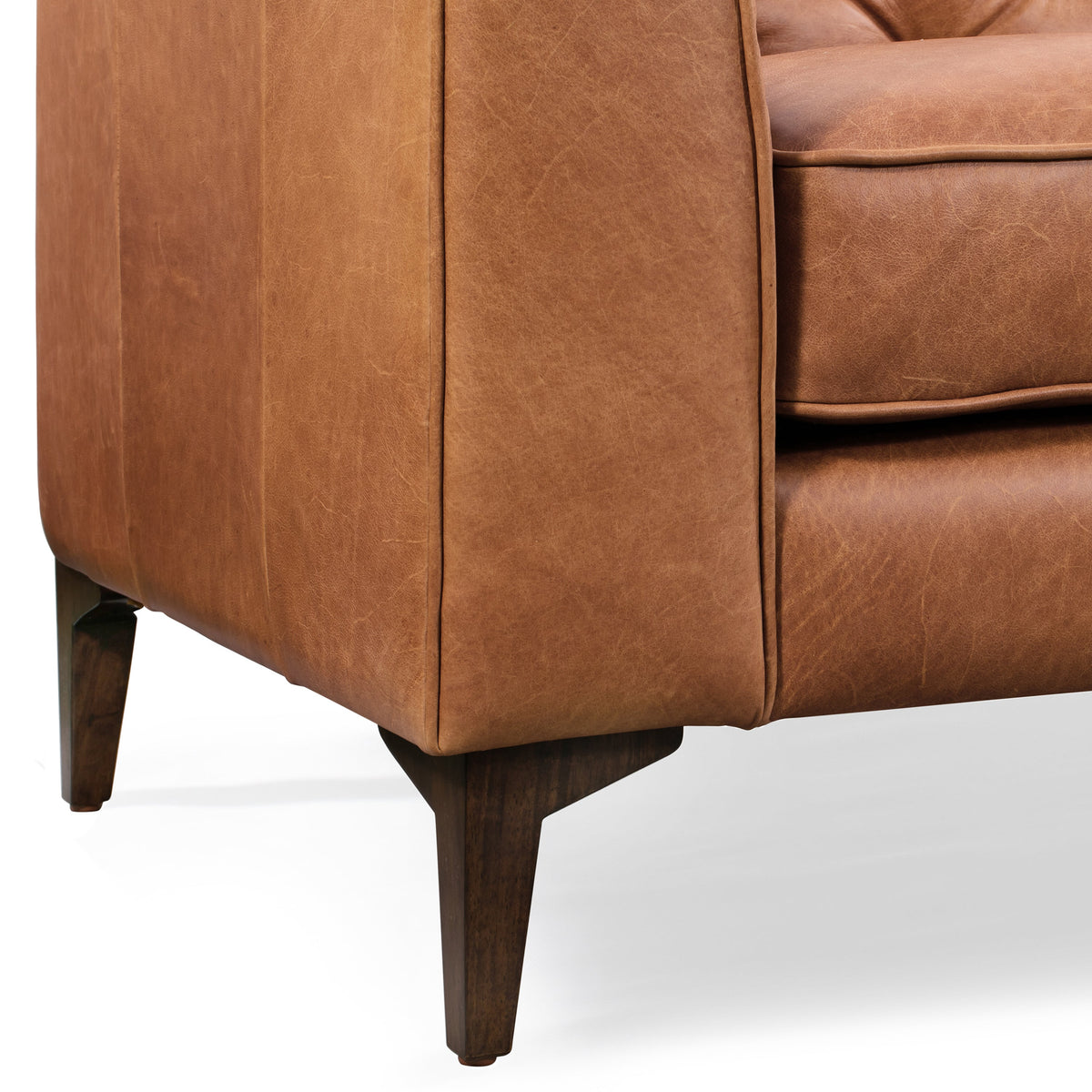 W&F Collection | Essex 89" Leather Sofa (Cognac Tan)