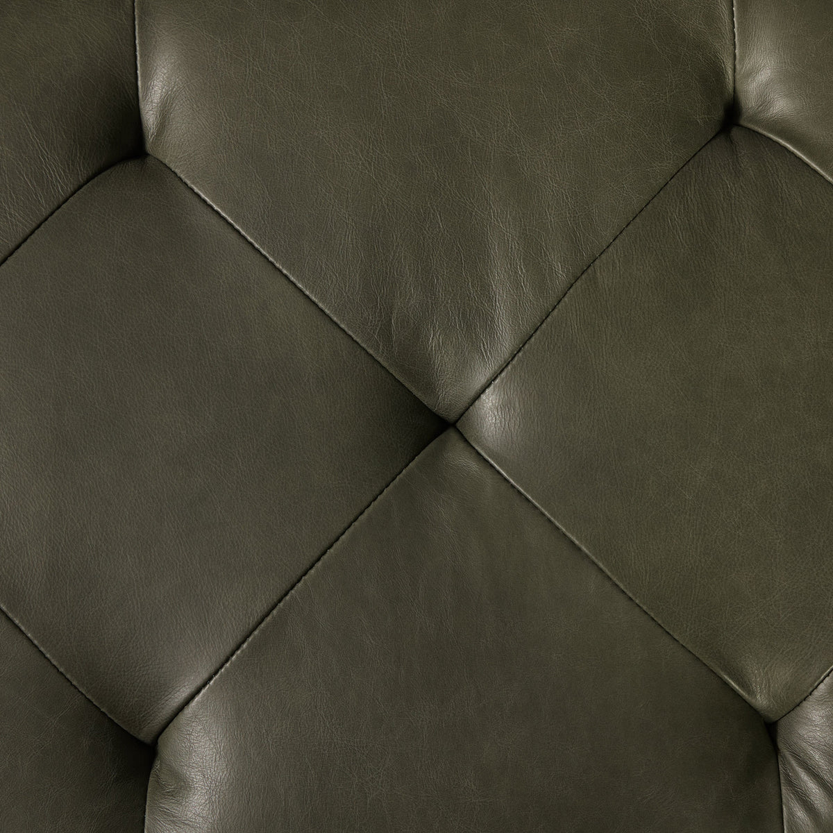 W&F Collection | Senja Leather Storage Ottoman (Olivine Green)