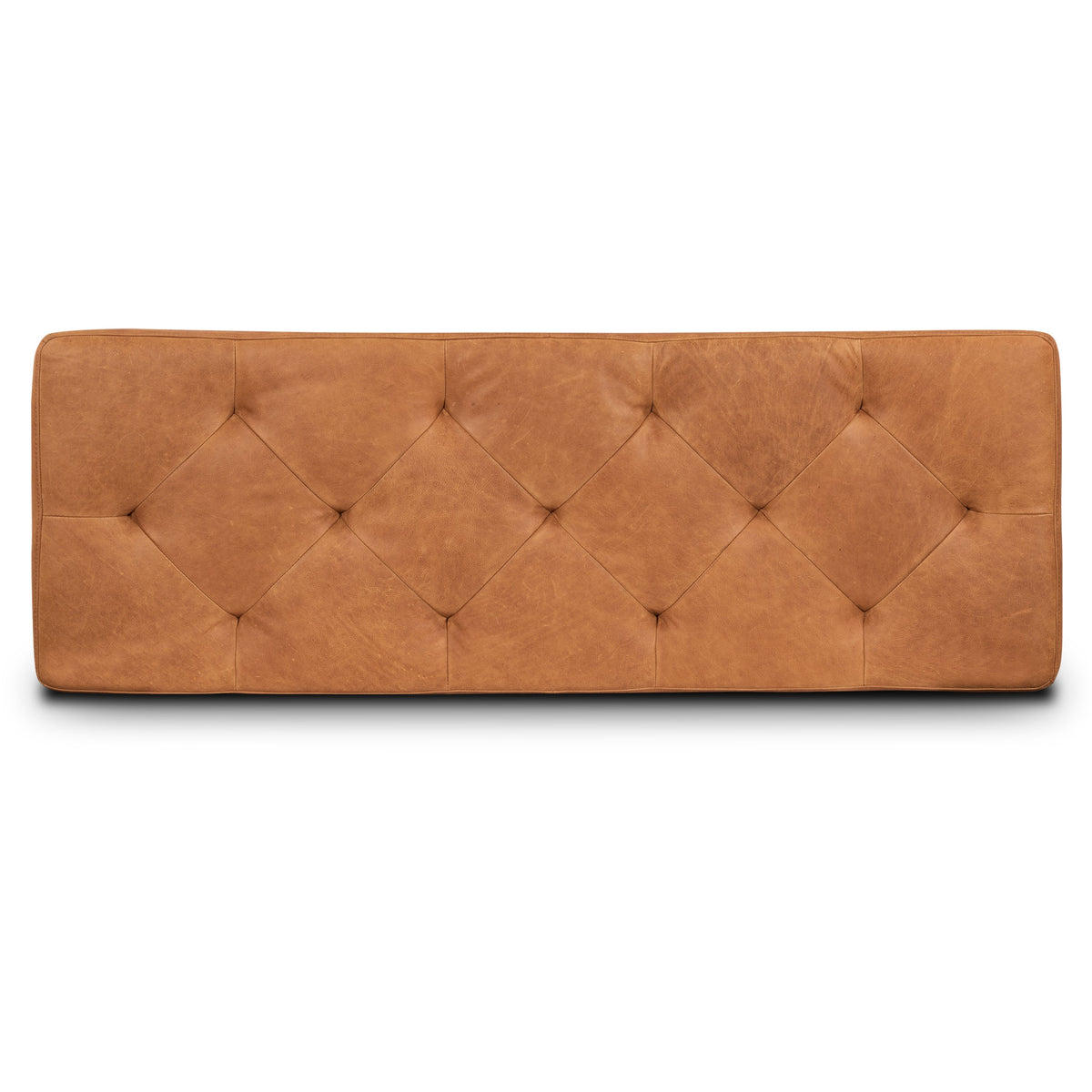 W&F Collection | Senja Leather Storage Ottoman (Cognac Tan)