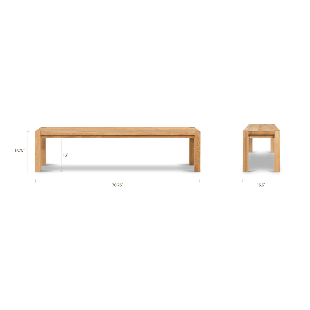 W&F Collection | Festa 71" Bench (Oak)