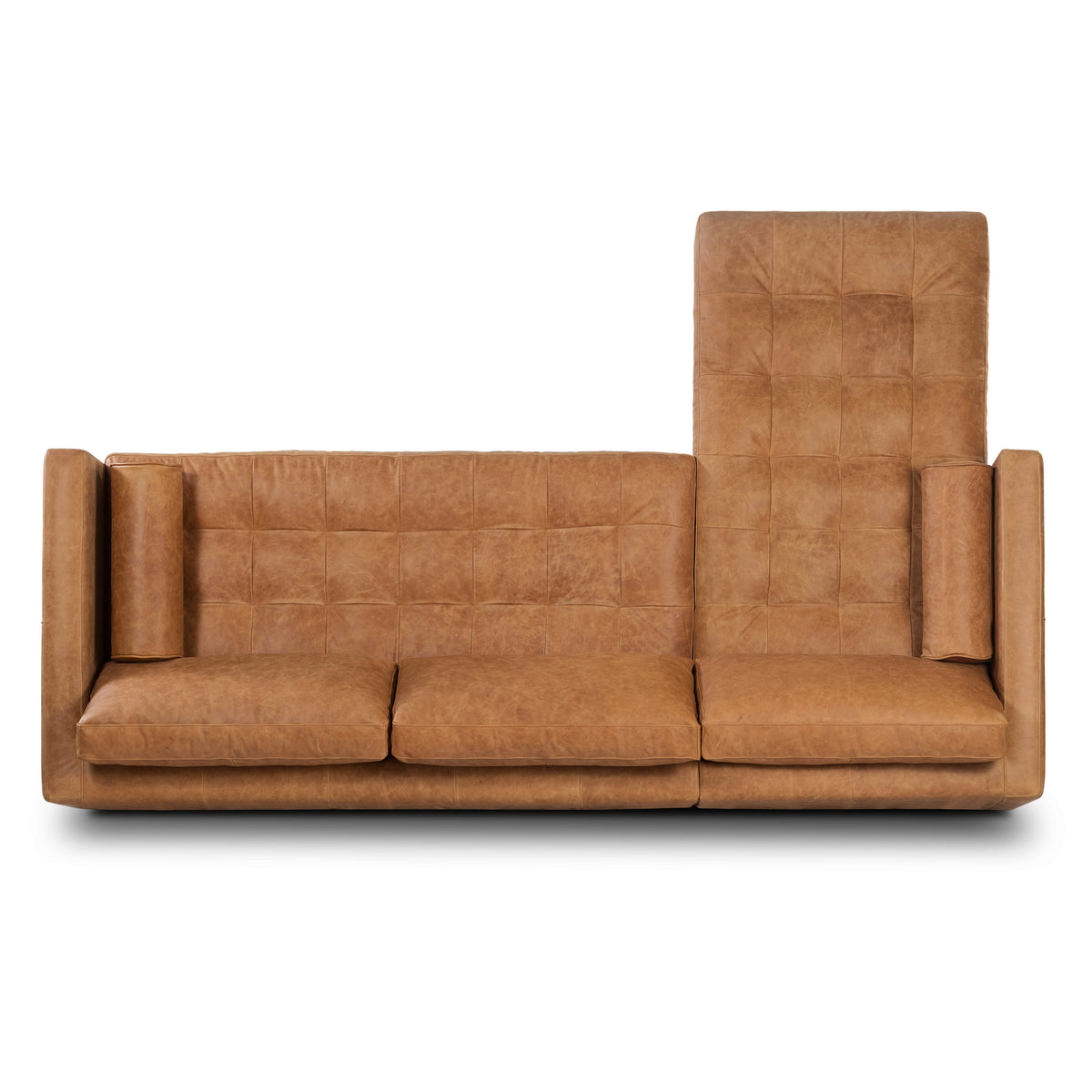 W&F Collection | Napa 104.5" Leather Left-Facing Sectional Sofa (Cognac Tan)
