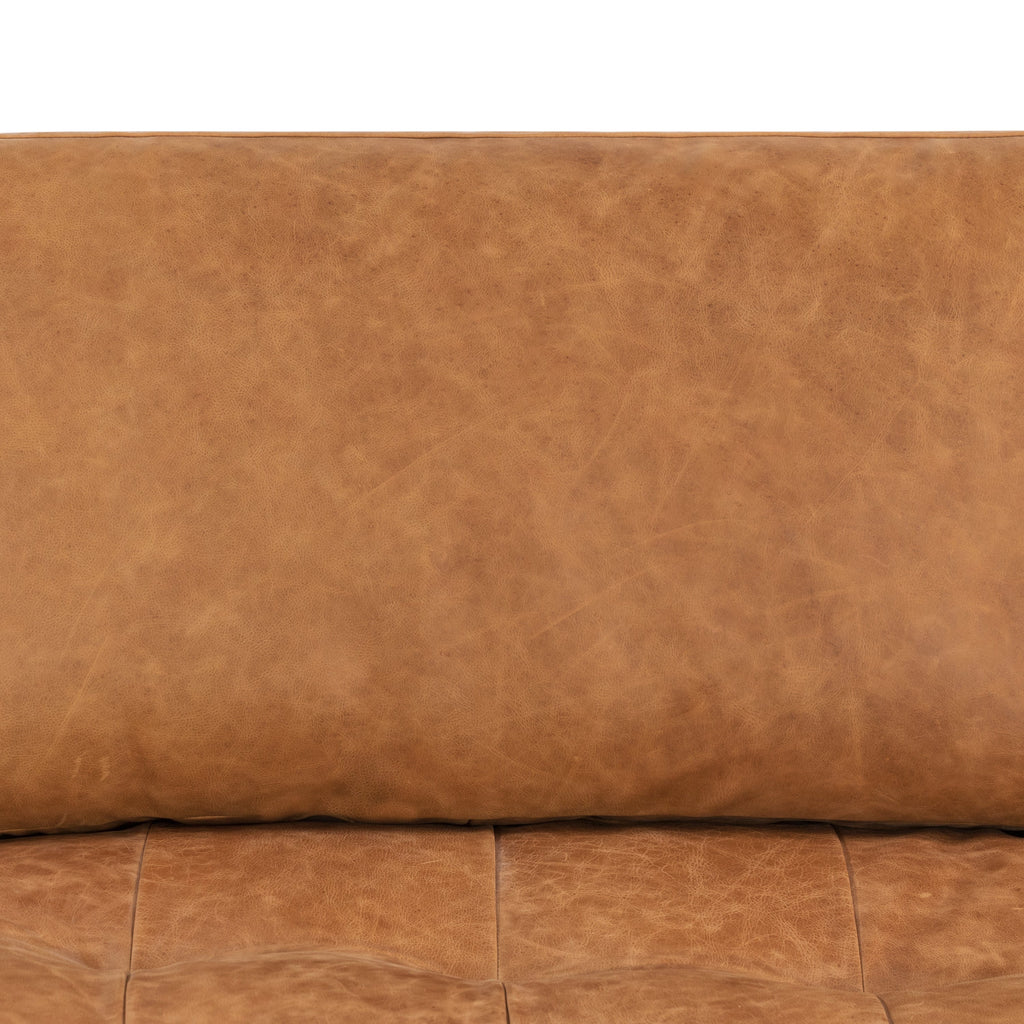 W&F Collection | Napa 104.5" Leather Left-Facing Sectional Sofa (Cognac Tan)