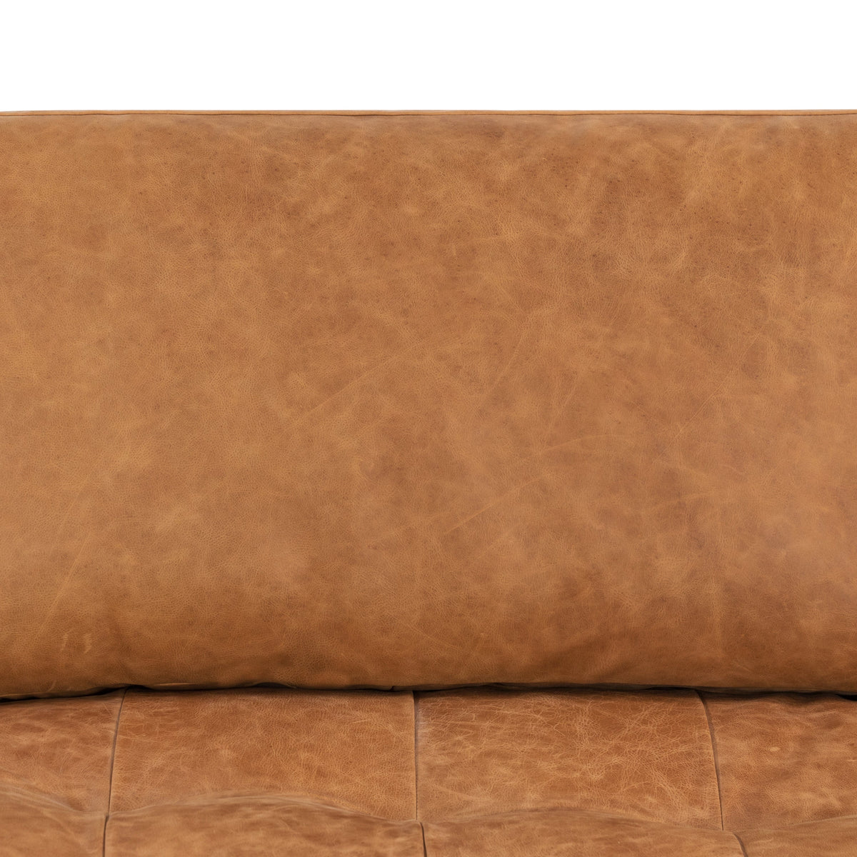 W&F Collection | Napa 104.5" Leather Left-Facing Sectional Sofa (Cognac Tan)