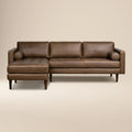 W&F Collection | Napa 104.5" Leather Left-Facing Sectional Sofa (Cocoa Brown)